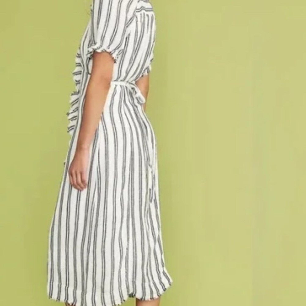 Anthropologie Pilcro Ruffle collar button down dress NWT